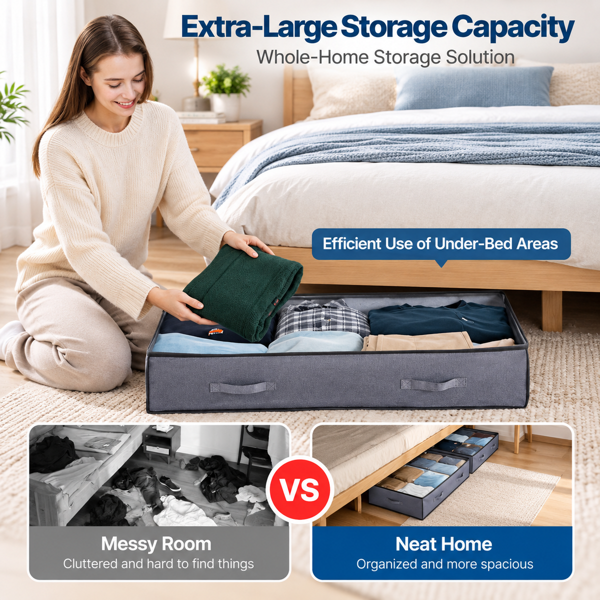 Foldable Under-Bed Storage Bins