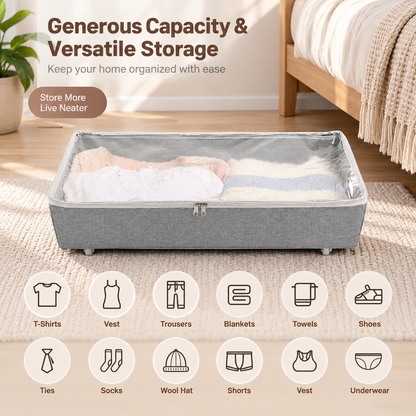 Rolling Under-Bed Storage Organizer