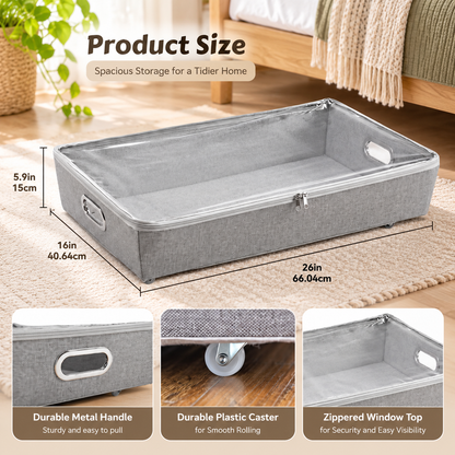 Rolling Under-Bed Storage Organizer