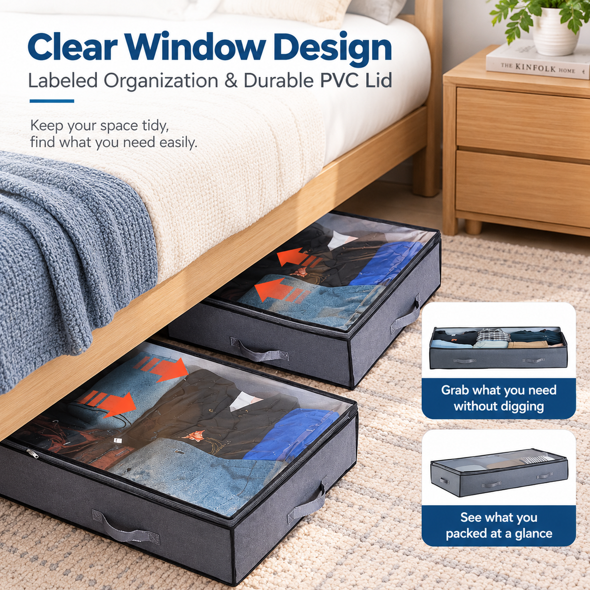 Foldable Under-Bed Storage Bins