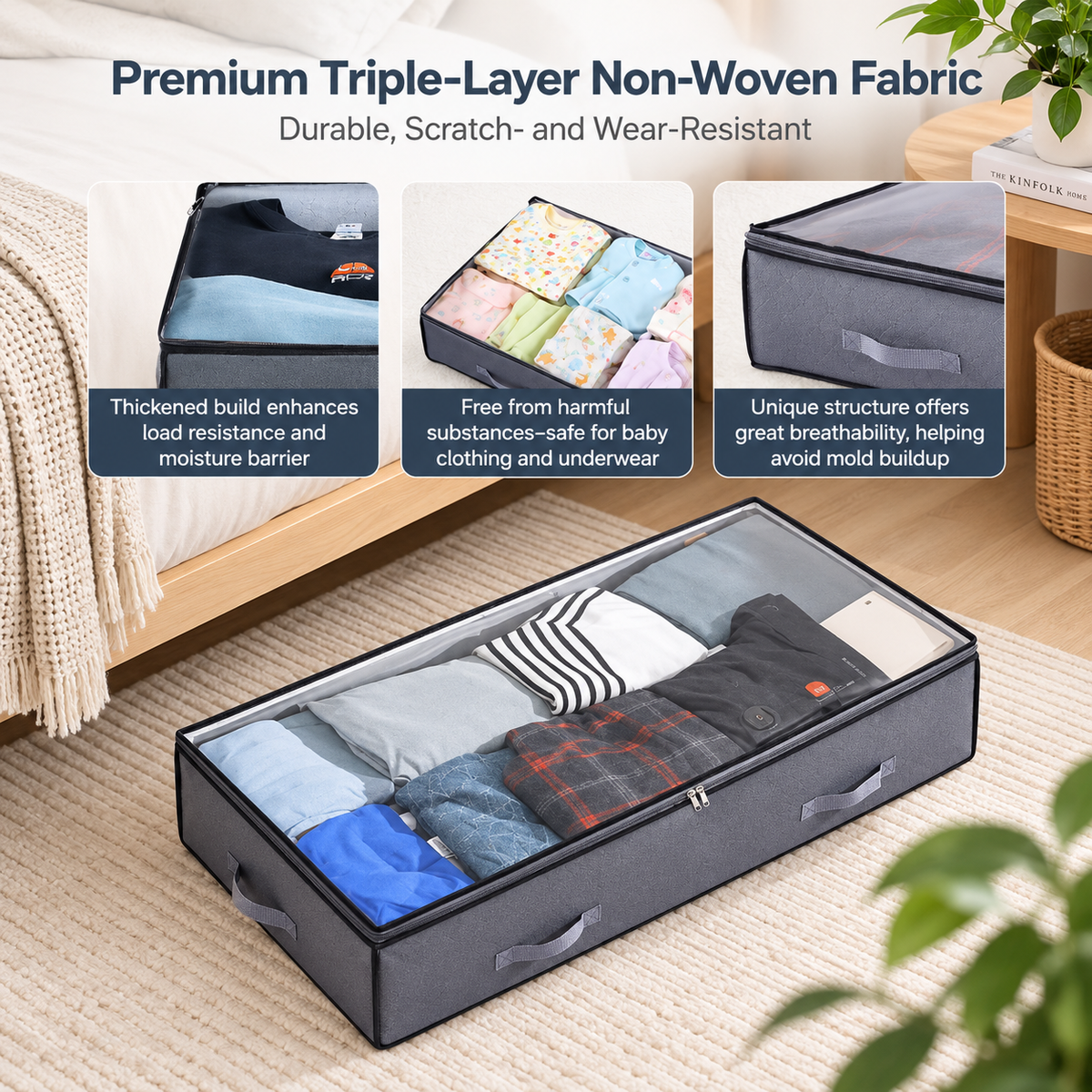 Foldable Under-Bed Storage Bins
